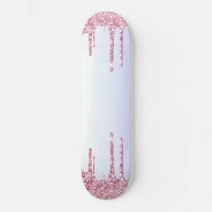 Felle Roze Druipende Eenhoorn Regenboog Pastel Tin Persoonlijk Skateboard