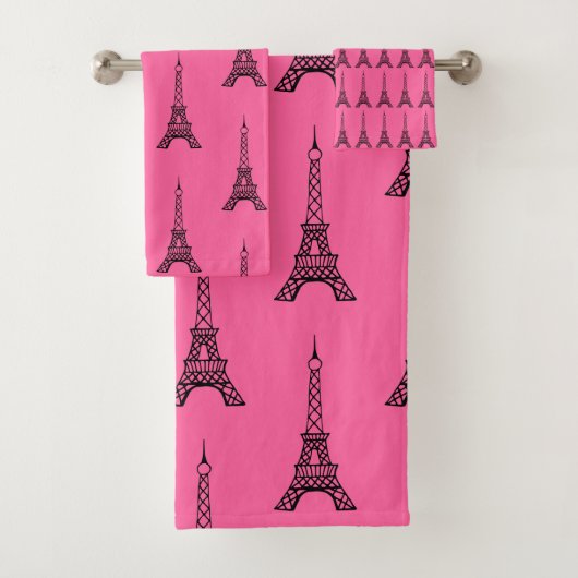Felle roze Eiffeltoren Parijs handdoeken (Insitu)