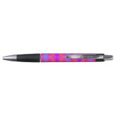 Felle roze en blauwe argylepatroon monogram pen (Achterkant)
