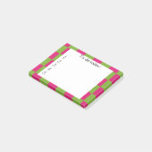Felle roze en groene geruite Post It-notitie Post-it® Notes (Schuin)