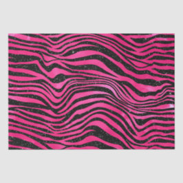 Felle roze en zwarte glamour dierprint strepen tissuepapier