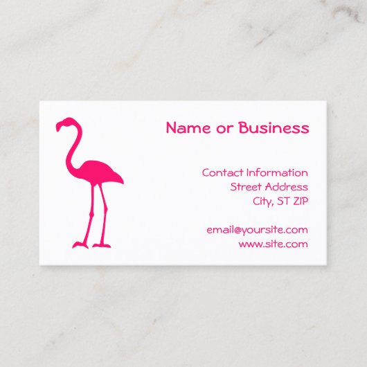 Felle Roze Flamingo Visitekaartje (Voorkant)