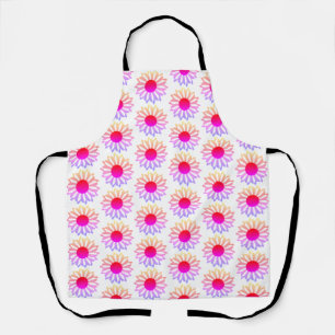 Felle roze-gele bloemen apron schort