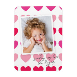 Felle Roze Harten Foto Valentijnsdag Vakantie C Magneet