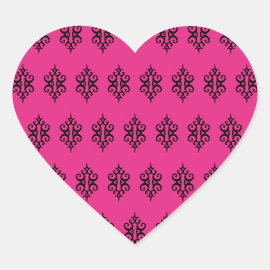 Felle Roze Kanten Hart Stickers (Voorkant)
