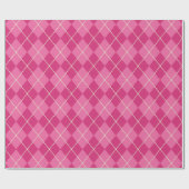 Felle roze kerst- argyle-cadeaupapier cadeaupapier (Vlak)