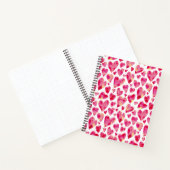 Felle roze liefdeshart patroon notitieboek (Binnen)