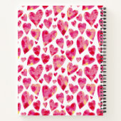 Felle roze liefdeshart patroon notitieboek (Achterkant)