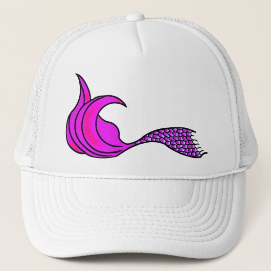 Felle Roze Meerminnenstaart Trucker Pet (Voorkant)