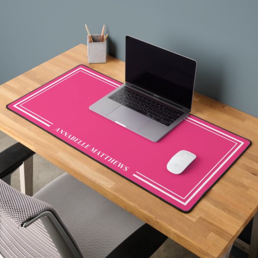 Felle Roze Minimalistische Monogram Bureaumat (Kantoor 2)