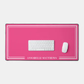 Felle Roze Minimalistische Monogram Bureaumat (Keyboard & Muis)