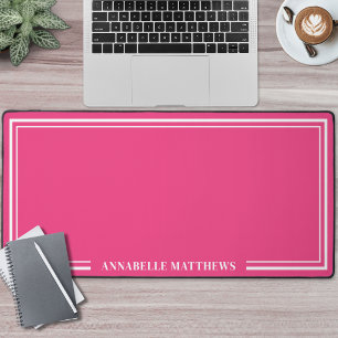 Felle Roze Minimalistische Monogram Bureaumat