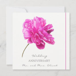 Felle Roze Pioen Jubileum Elke Jaar Kaart