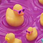 Felle roze rubberen eend patroon, schattig grillig behang (Zoom)