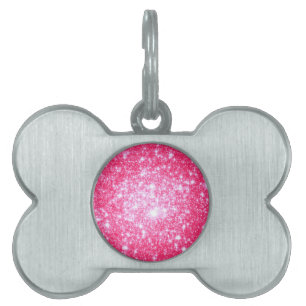 Felle Roze Sterren Huisdieren Naamplaatje