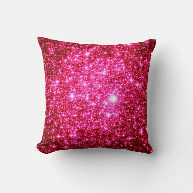 Felle Roze Sterren Kussen (Voorkant)
