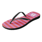 Felle roze tinten gestreepte monogrammen teenslippers (Schuin)