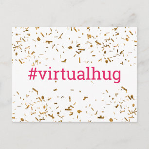 Felle Roze Virtuele Knuffel Hashtag Gouden Nepconf Briefkaart