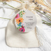 Felle Roze Wilde Bloem Bruiloft Dank Je Bedankjes Labels