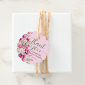 Felle Roze Wilde Bloemen Florale Boho Bruiloft Fee Bedankjes Labels (In situ)
