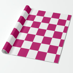 Felle Roze Witte Geruite – Levendig Plezierige Cad Cadeaupapier