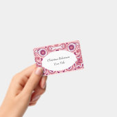 Felle roze witte paisleyontwerp bloemen traan drup badge (Handheld)