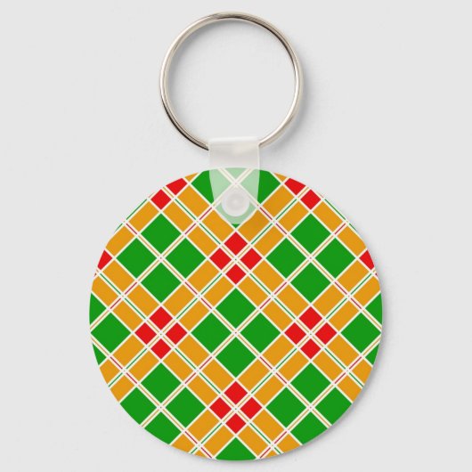 Felle ruit Argyll groen geel patroon accessoire Sleutelhanger (Voorkant)