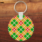 Felle ruit Argyll groen geel patroon accessoire Sleutelhanger (Voorkant)