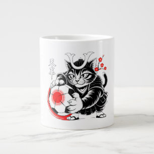 Felle Samurai Kat Voetbal - Anime Sport Fan Gesche Grote Koffiekop