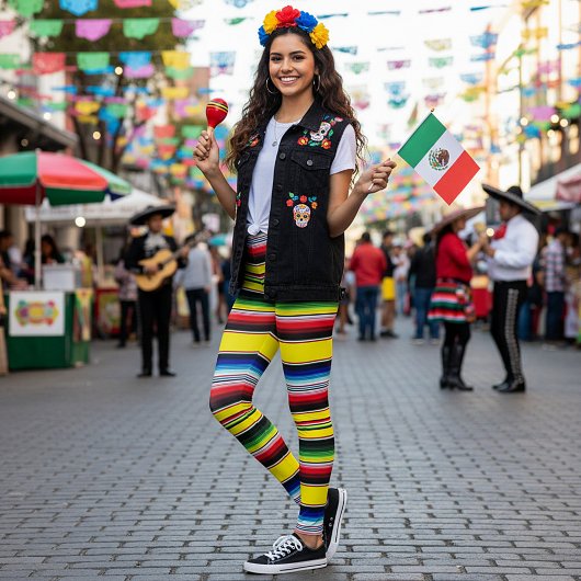 Felle serape strepen leggings