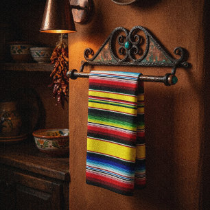 Felle serape strepen theedoek