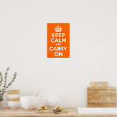 Felle Sinaasappel Keep Calm and Carry On Poster (Keuken)
