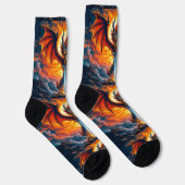 Felle sokken UNISEX Draak met zwaard 0040758 (Rechts)