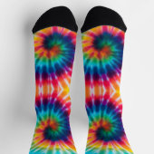 Felle spiraal tie-dye kleurrijk sokken (Top)