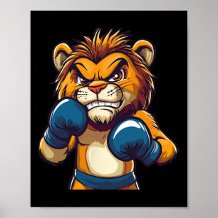 Felle stoten vooruit met deze coole Lion Boxer-loo Poster
