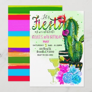 Felle Strepen Fiesta Cactus & Succulenten Feest Kaart
