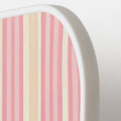Felle Strepen – Roze & Gele Speelse Pickleball Paddle (Links Detail)