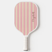 Felle Strepen – Roze & Gele Speelse Pickleball Paddle (Achterkant)