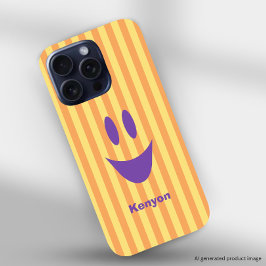Felle Strepen Speelse Smiley Gezicht iPhone 16 Pro Hoesje
