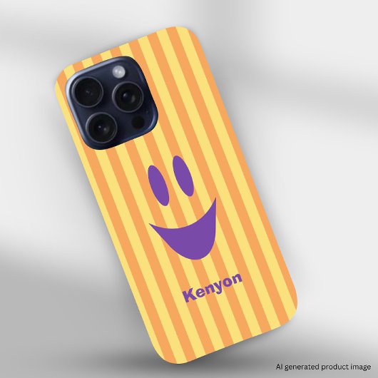 Felle Strepen Speelse Smiley Gezicht iPhone Hoesje