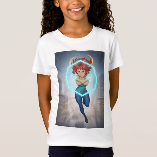 Felle strijdersmeisjes t-shirt (Voorkant)