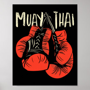 Felle Thaise Bokspfightstijl voor kickboksen Muay Poster