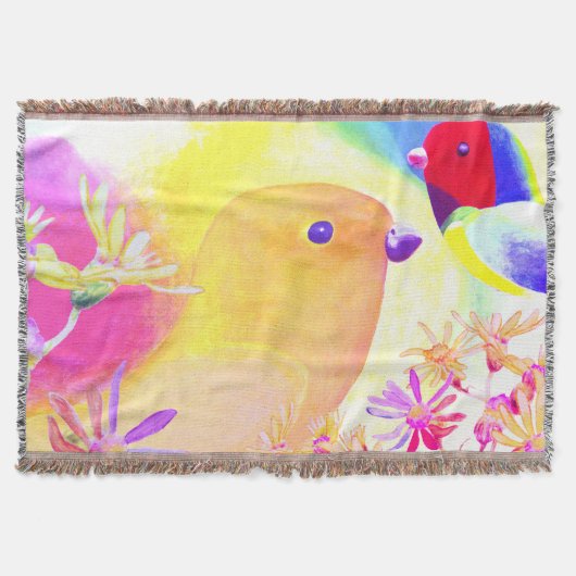 Felle Tie-Dye Vogels Deken (Voorkant)