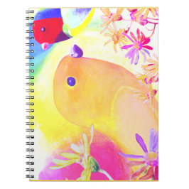 Felle Tie-Dye Vogels Notitieboek