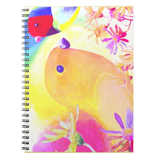 Felle Tie-Dye Vogels Notitieboek (Voorkant)