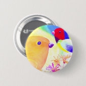 Felle Tie-Dye Vogels Ronde Button 5,7 Cm (Voorkant /achterkant)