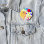 Felle Tie-Dye Vogels Ronde Button 5,7 Cm (In situ)