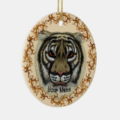 Felle Tijger Keramisch Ornament (Rechts)