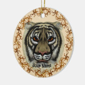 Felle Tijger Keramisch Ornament (Links)