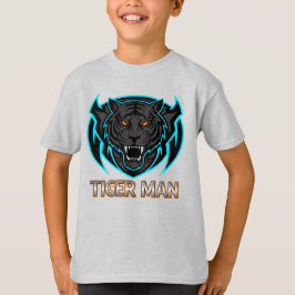 Felle Tijger Man Gaming Mascotte Kids' T-shirt